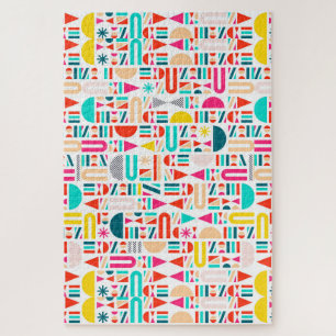Süße bunte geometrische Formen Muster Puzzle