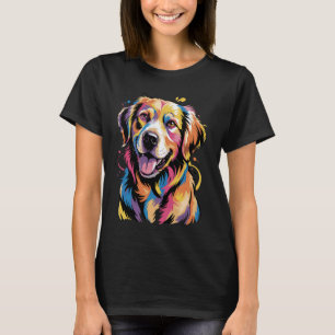 Süße bunte Golden Retriever-Porträt-Pop-Art T-Shirt
