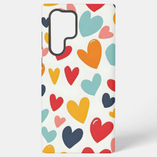 Süße bunte Herzen Doodle Romantik Samsung Galaxy Hülle