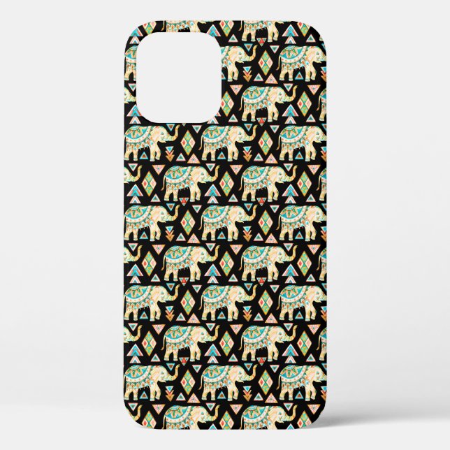 Süße bunte indische Elefanten Muster Case-Mate iPhone Hülle (Rückseite)