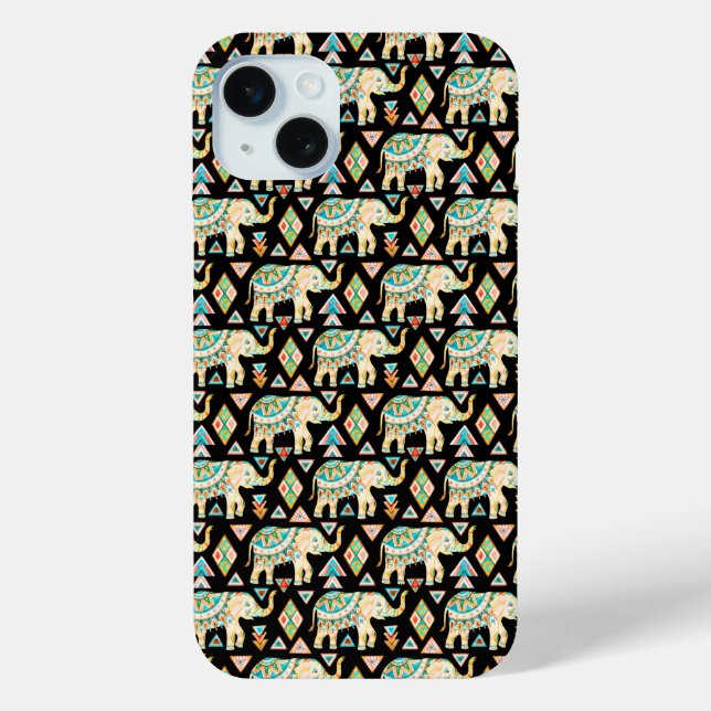 Süße bunte indische Elefantenmuster Case-Mate iPhone Hülle (Rückseite)