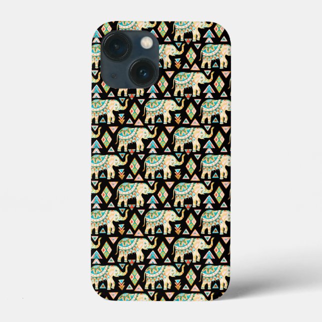 Süße bunte indische Elefantenmuster Case-Mate iPhone Hülle (Rückseite)
