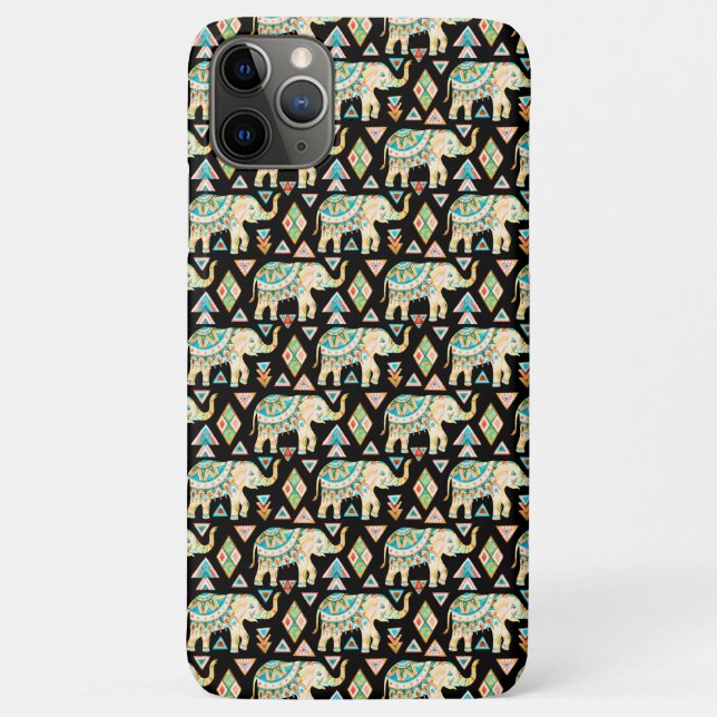 Süße bunte indische Elefantenmuster Case-Mate iPhone Hülle (Rückseite)