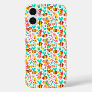 Süße bunte Insektenmuster iPhone 16 Plus Hülle