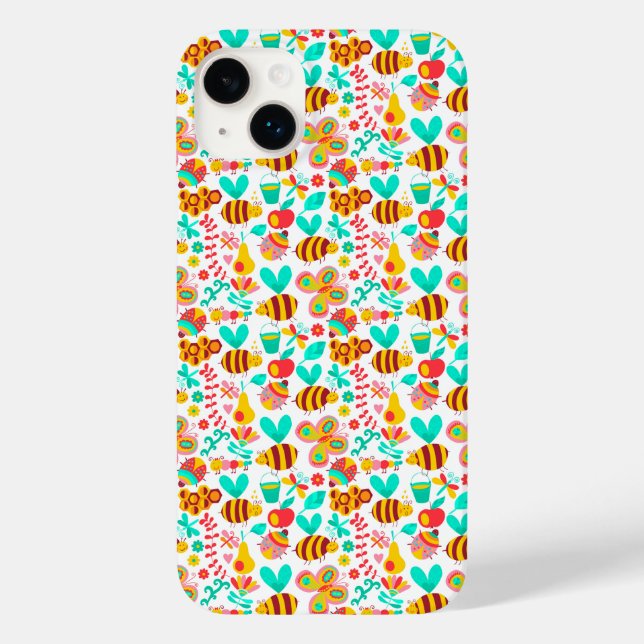 Süße bunte Insektenmuster Case-Mate iPhone Hülle (Rückseite)