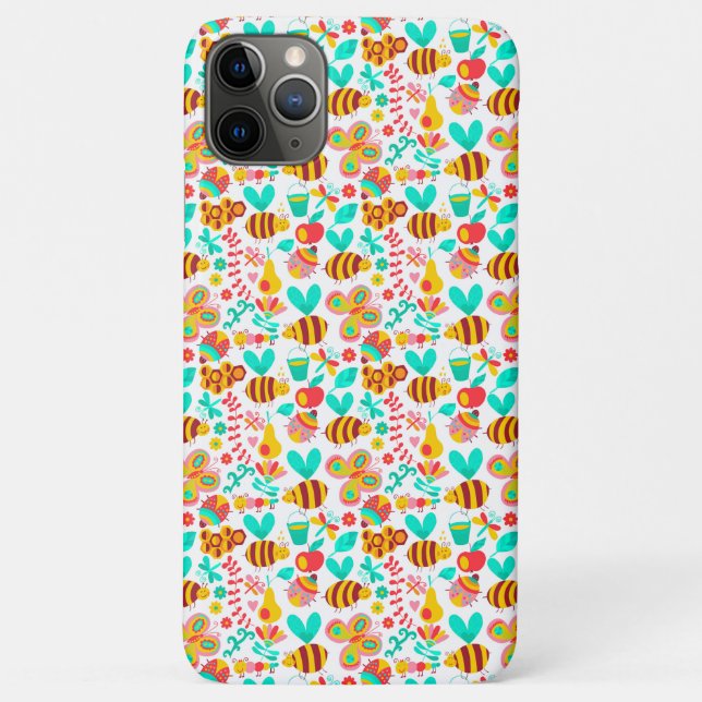 Süße bunte Insektenmuster Case-Mate iPhone Hülle (Rückseite)
