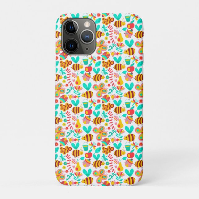 Süße bunte Insektenmuster Case-Mate iPhone Hülle (Rückseite)