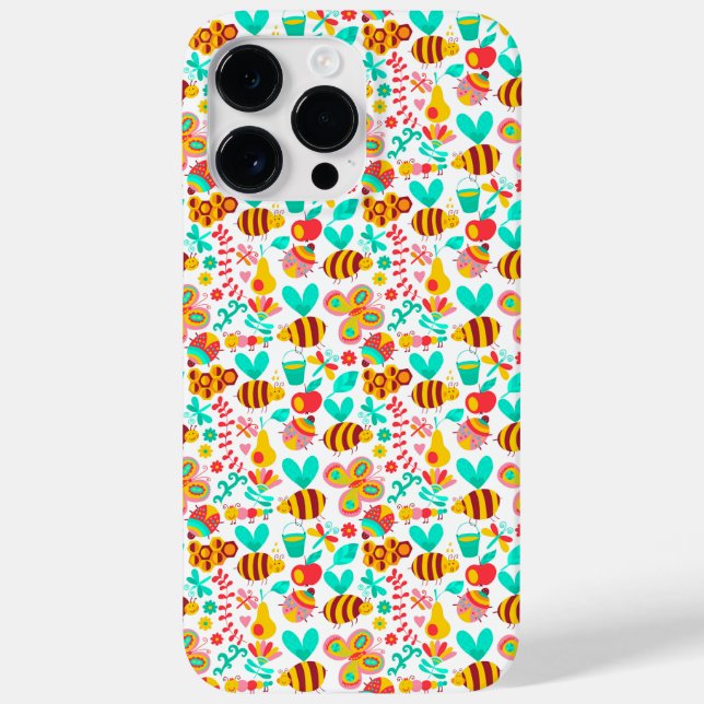 Süße bunte Insektenmuster Case-Mate iPhone Hülle (Rückseite)