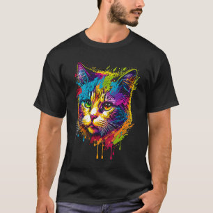 Süße bunte Katze für Kätzchen  Bunte Kitty  3 T-Shirt