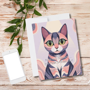 Süße Bunte Katze, Lustig, Chic, Skurril Geburtstag Postkarte