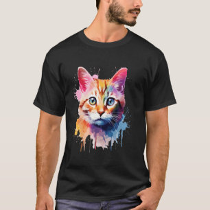 Süße bunte Katzen Gesicht für Katzenliebhaber T-Shirt