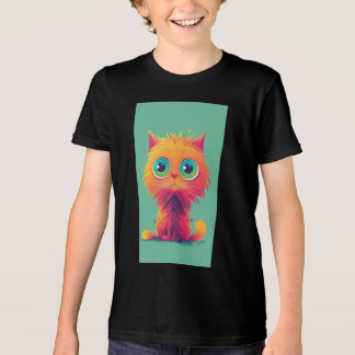 Süße bunte Katzenillustration – Kinder-T-Shirt | Tri-Blend Shirt