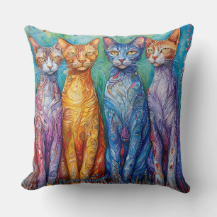 Süße bunte Katzenmalerei Kissen
