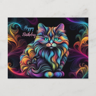 Süße Bunte Kitty-Katz-Kunst Postkarte