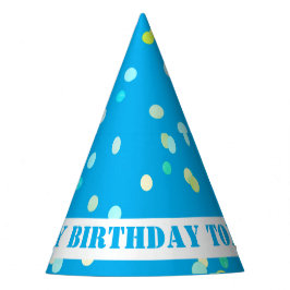 Süße bunte Konfetti-Punkte Blau Alles Gute zum Geb Partyhütchen