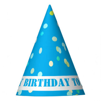 Süße bunte Konfetti-Punkte Blau Alles Gute zum Geb Partyhütchen