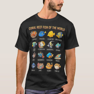 Süße bunte Korallenriff-Fische Ozean-Tiere T-Shirt