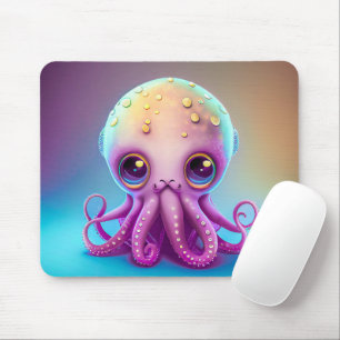 Süße bunte lila Oktopus-Alien-Kunst Mousepad