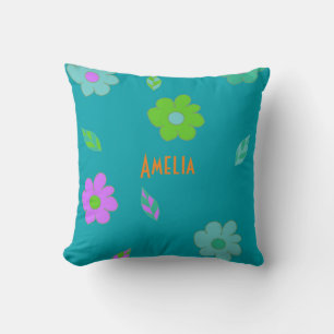 Süße bunte Mädchen Retro-Blume Kissen