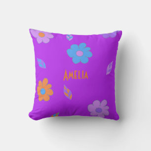 Süße bunte Mädchen Retro-Blume Kissen