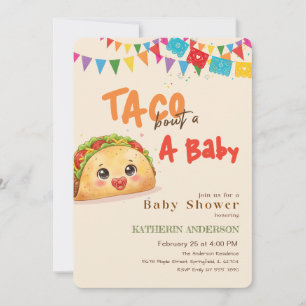 Süße bunte mexikanische Fiesta-Taco-Baby-Party Einladung