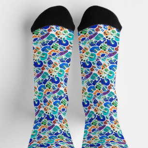 Süße bunte Monster-Gesichtsmuster Socken