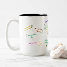 Süße bunte Morgen-Mindset-Tasse | Täglich Positiv