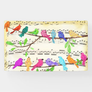 Süße bunte musikalische Vögel Symphonie - Glücklic Banner