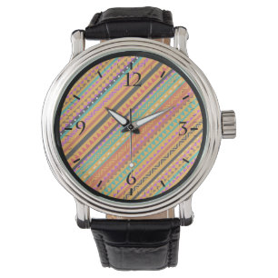 Süße bunte native aztekische Musterdesign Armbanduhr