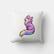 Süße bunte Pastell-Regenbogen-Fuchs-Wasserfarb-Wur