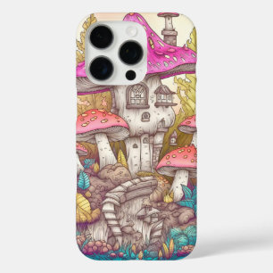 Süße bunte Pilzhaus-Kunst iPhone 16 Pro Hülle