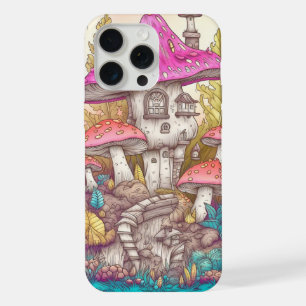 Süße bunte Pilzhaus-Kunst iPhone 15 Pro Max Hülle