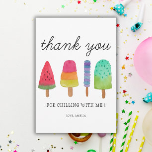 Süße Bunte Popsicle-Party-Dankeskarten Dankeskarte