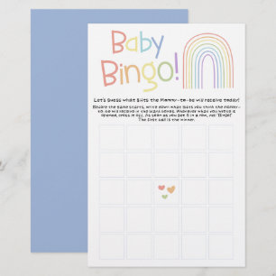 Süße bunte Regenbogen-Baby-Bingo-Spiel Flyer