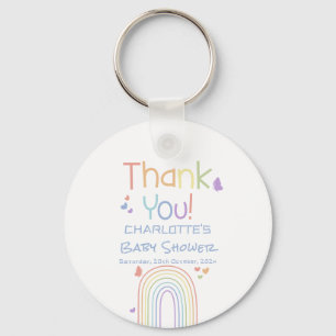 Süße bunte Regenbogen- und Herz-Baby-Party Schlüsselanhänger