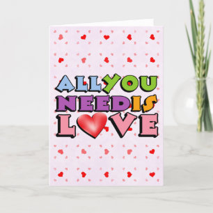 Süße Bunte Retro-All You Need Is Love Feiertagskarte