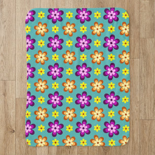 Süße bunte Retro-Blumen Kleine Sherpa-Decke Sherpadecke