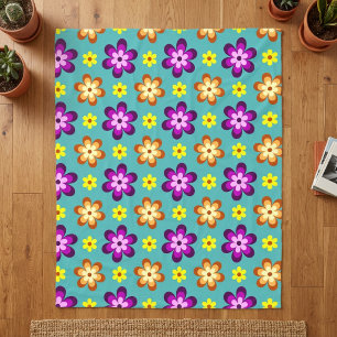 Süße bunte Retro-Blumen mittlere Fleece-Decke Fleecedecke