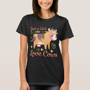 Süße bunte rosa Herzen Kühe T-Shirt