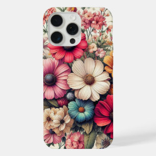 Süße bunte Vintage-Blumen-Collage iPhone 15 Pro Max Hülle