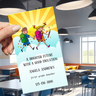 Süße bunte Visitenkarte für Lehrer