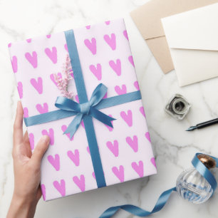 Süße bunte Wachsmalstift-Herzen Geschenkpapier
