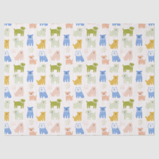 Süße bunte Wachsmalstift-Hunde Geschenkpapier Seidenpapier