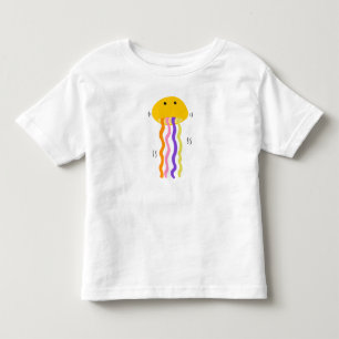 Süße bunte wackelnde Quallen Whimsical-Ozean Kleinkind T-shirt