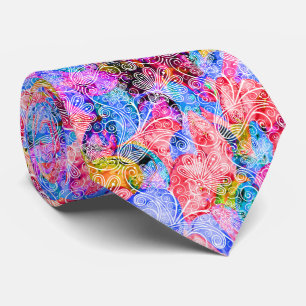 Süße bunte weiße Blumenmuster Krawatte
