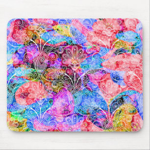 Süße bunte weiße Blumenmuster Mousepad