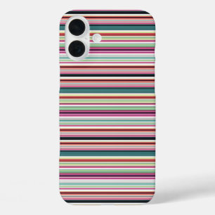 Süße bunte weiße Streifen iPhone 16 Plus Hülle