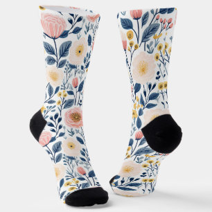 Süße bunte wilde Blumenwiese Frühlingsgarten Socken