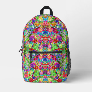 Süße bunte Zauberblumen All-Over-Print T-Shirt Bedruckter Rucksack