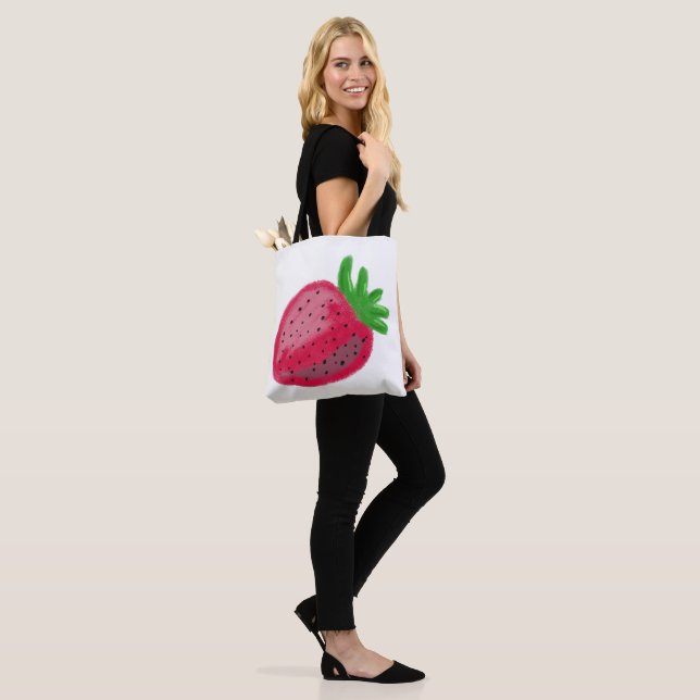 Süße Buntstift-Textur Rote Erdbeere Frucht (Am Model)
